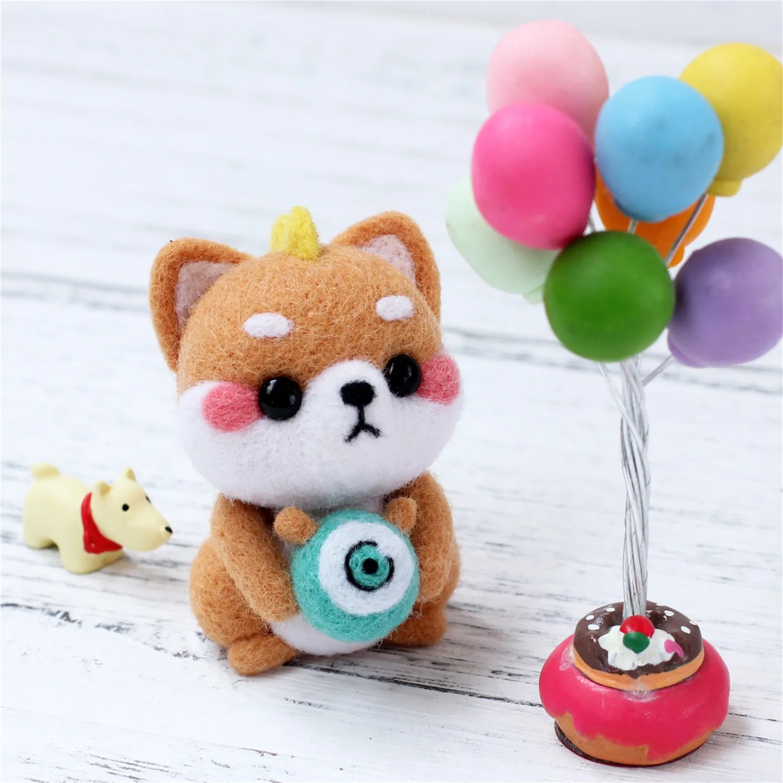 Милая собака шаблон ручной работы DIY тыкать Шерсть Войлок Материал посылка