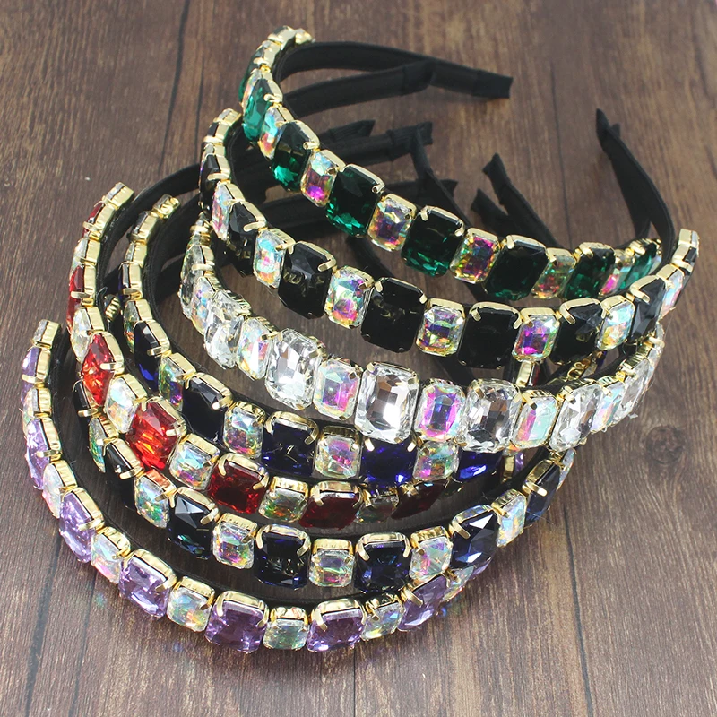 Роскошный обруч для волос в стиле барокко AB разноцветный блестящий со стразами