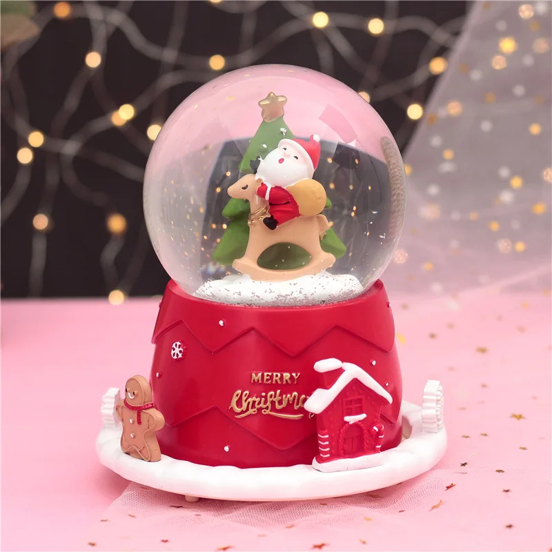 13*17 см снежное освещение Хрустальные Глобусы Стекло Рождественская музыкальная