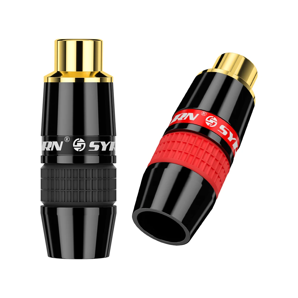 20 шт Hifi RCA Jack 24K позолоченный Мужской Двойной самоблокирующийся провод лотоса