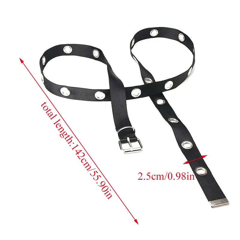 Ремень с металлической пряжкой в стиле унисекс брезентовый пояс круглой длинный