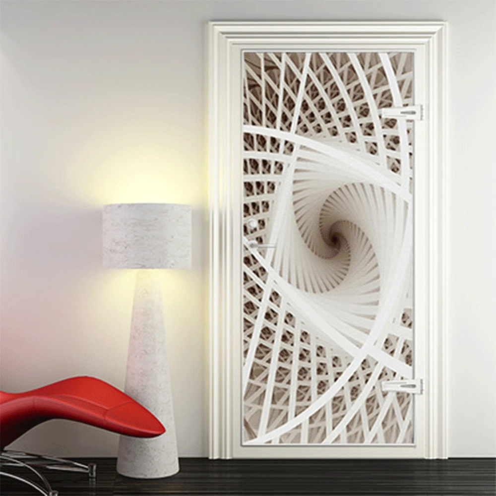 

Door Stickers Geometric Rotation, Creative Three-Dimensional, Pattern Stickers Bedroom Study Bathroom Door Concealer Renovation