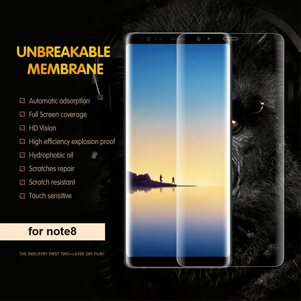 Защитная пленка для экрана из мягкого ТПУ полное покрытие изогнутая 3D кромка Samsung