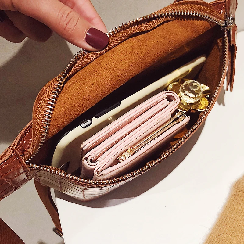 

Crocodile Pattern PU Leather Fanny Packs for Women 2021 New Fashion Ladies Waist Bags Female Small Belt Bag Girls Shoulder Bag