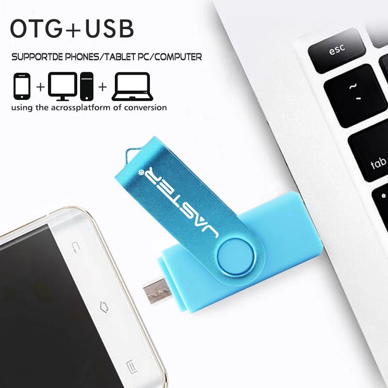 Металлический OTG USB флеш накопитель JASTER 4 ГБ 8 16 32 64 ГБ|USB флэш-накопители| |