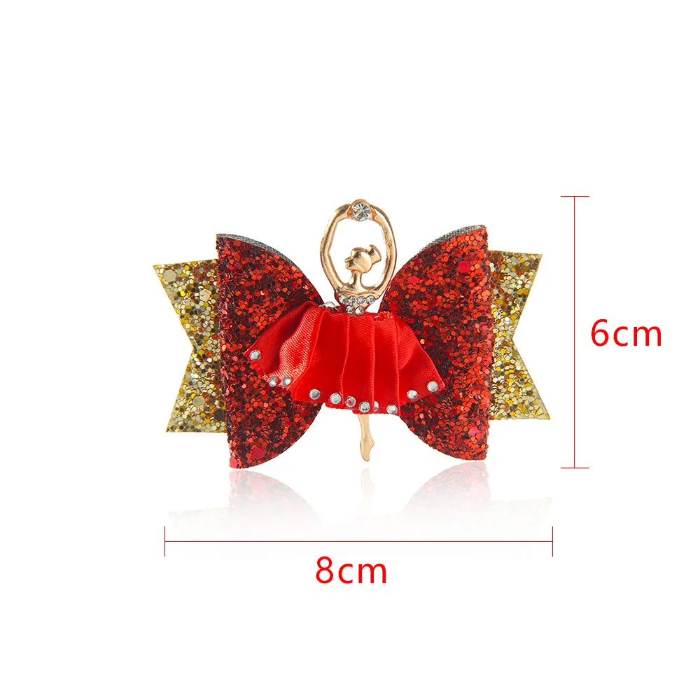 

1Pcs Baby Hair Clips Cute Ballerina Glitter Bow Sparkly Hair Clip Sweet Girls Hairpins Kids Barrettes Hair Accessories Headdress