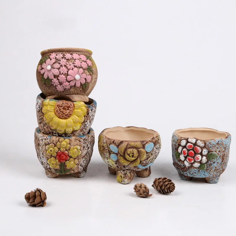 1 шт. керамический горшок для выращивания мясных растений|Цветочные горшки и