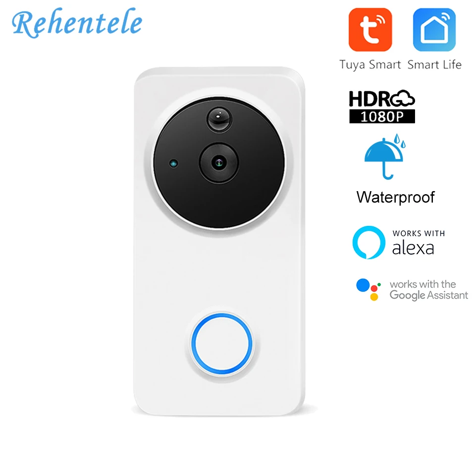Tuya WiFi Smart Video Doorbell Camera 1080P Video Intercom Door Bell Camera Two-Way Audio Works With Alexa Echo Show Google Home
