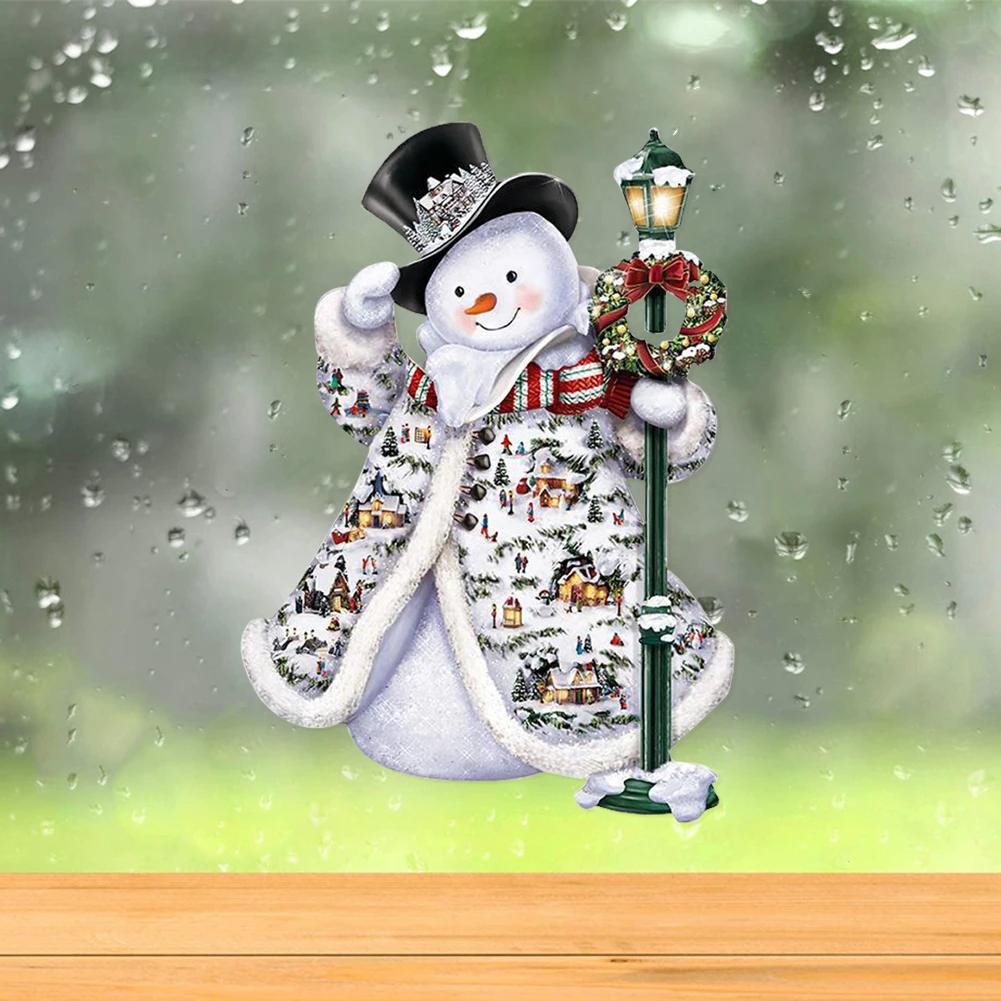 

Window Sticker Christmas Snowman Pattern Wall Paper Decor Christmas New Year Holiday Atmosphere Wall Decal Ornaments
