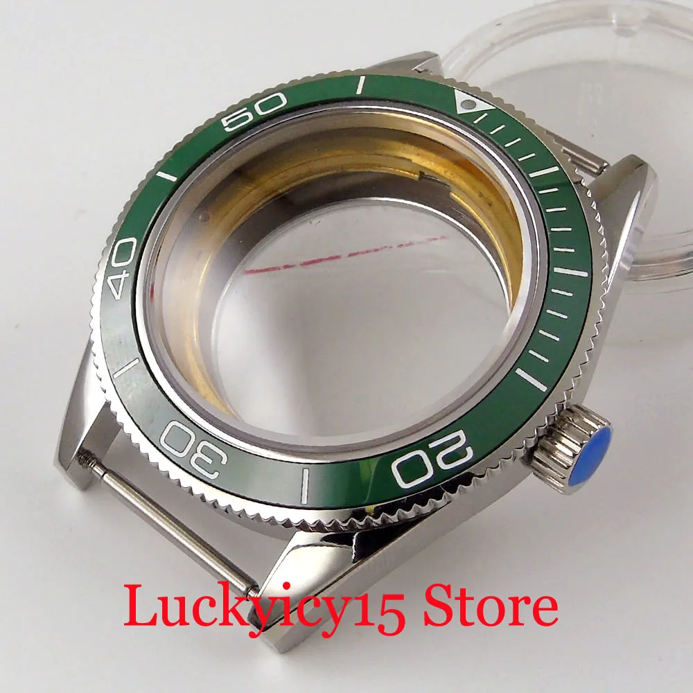Stainless Steel Men 41mm Automatic Watch Case Seeing Back Sapphire Crystal for ETA 2836 MIYOTA 8215 821A 8205