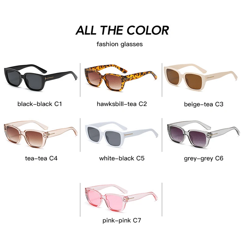 

Women's Classic Square Sunglasses 2021 Fashion Vintage Brand Designer Rectangle Sun Glasses Women Men Eyewear Shades UV400
