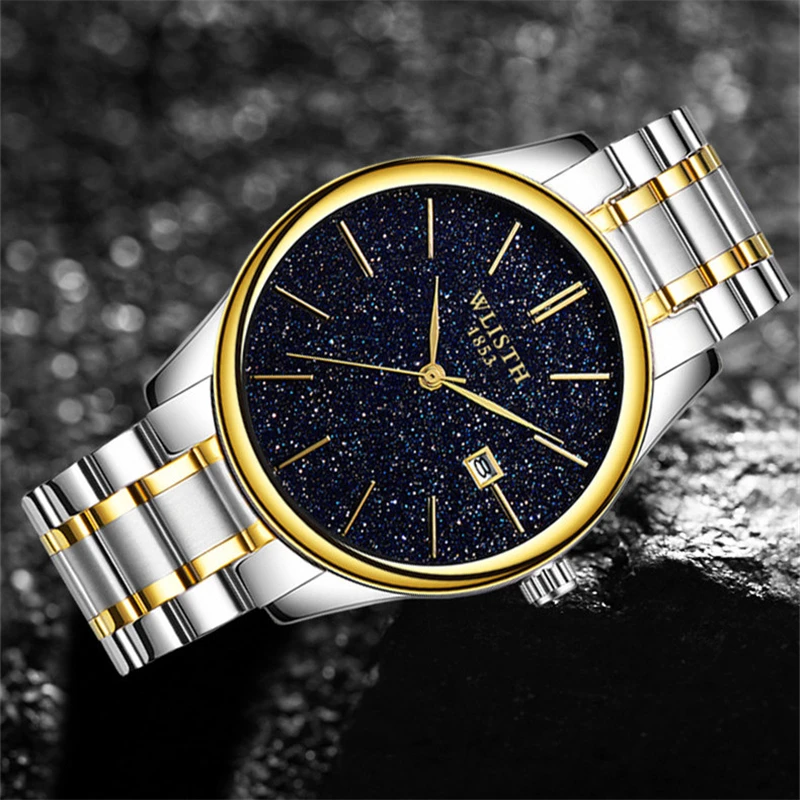 Звездное небо мужские часы высокое качество роскошный бренд Модный золотой