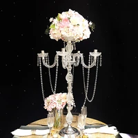 nice acrylic crystal candelabra candle holder flower vase table center wedding decoration