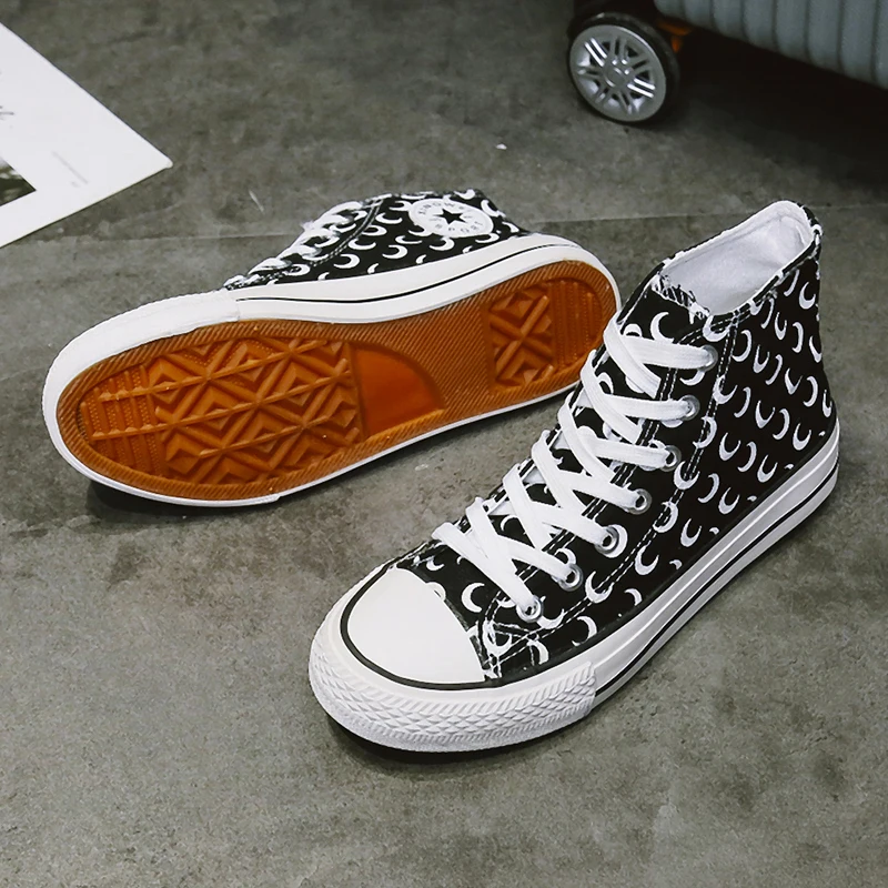 Аутентичный бренд цветочный дизайн парусиновые кроссовки с высоким берцем