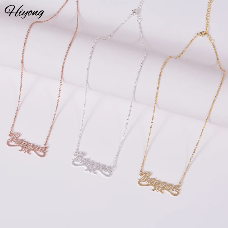 Hiyong ожерелья с именем на заказ ожерелье именной табличкой персонализированные