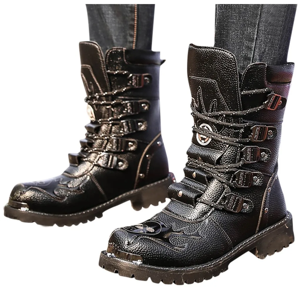 Для Мужчин's готические сапоги мотоботы мужчин в западном стиле армейские