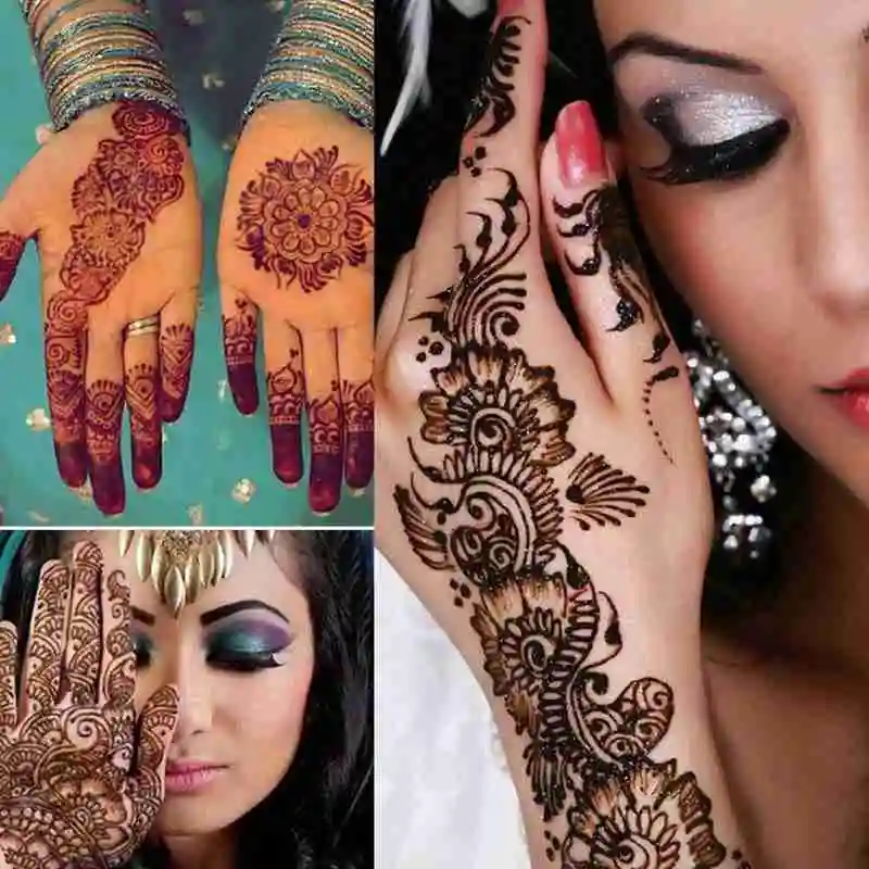 

Waterproof Indian Henna Paste Temporary Tattoo Body Paint Henna Art Black Brown Cream Cone For Stencil Mehndi Body Art
