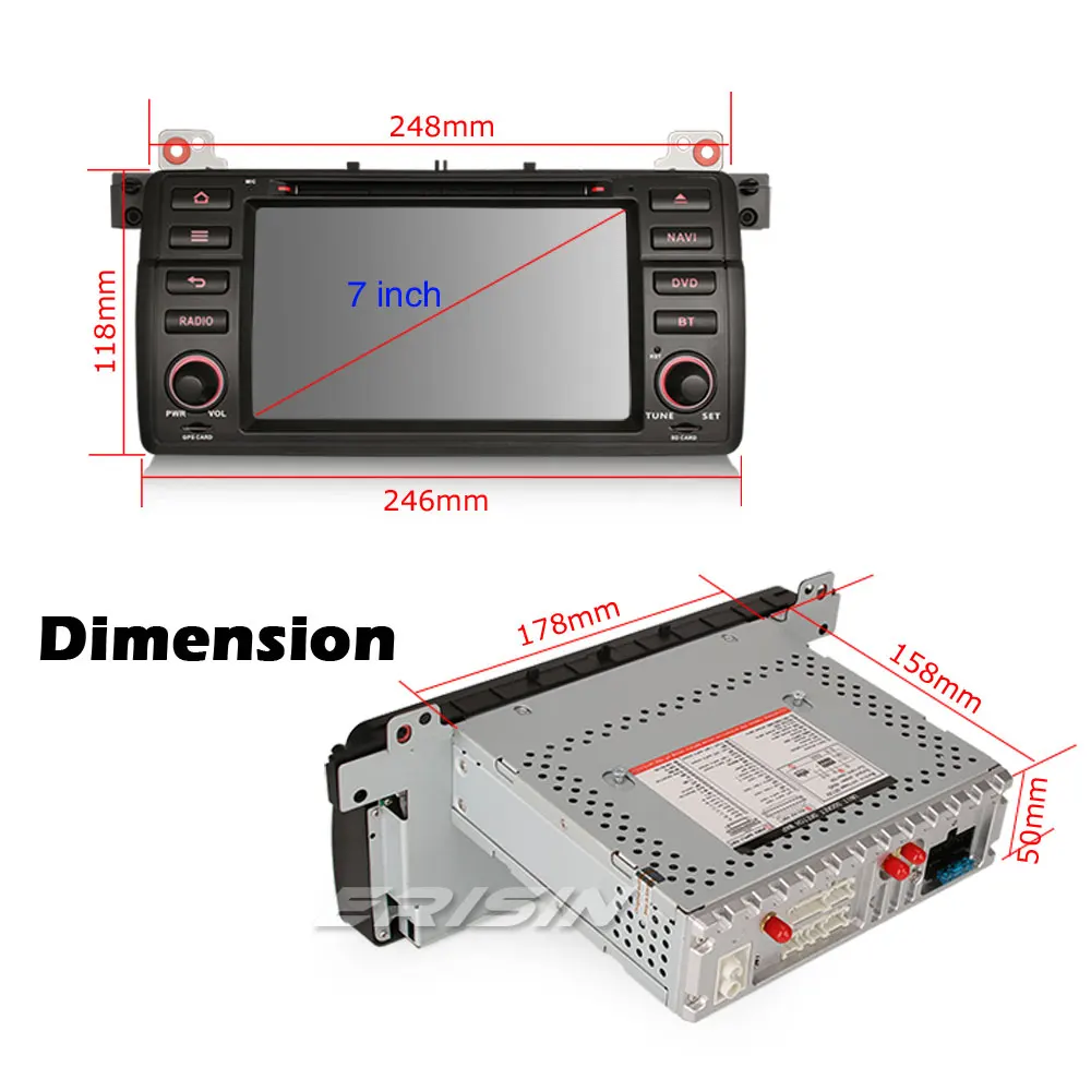 Автомагнитола Erisin DAB + Android 10 0 GPS DVD Wi-Fi SWC для BMW 3 серии E46 M3 318 320 MG ZT Rover 75 | Автомобили
