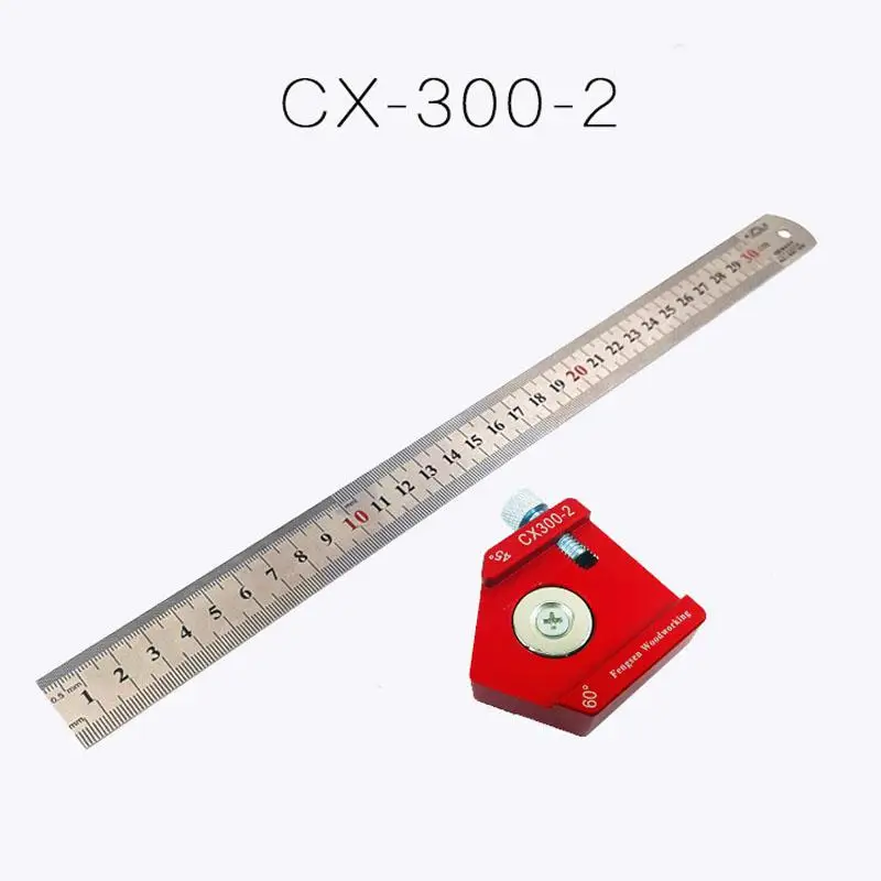 CX300-2 Woodworking Scriber Red 300mm Scale Measure Scribing Ruler T-type Hole Marking Tool Layout Gauge Tools | Инструменты