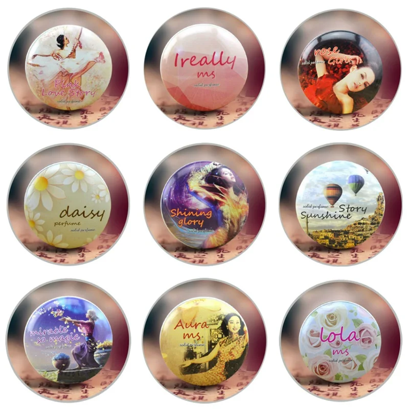 1 шт. 15 г Твердый парфюм для мужчин и женщин Цветочный портативный круглый ящик