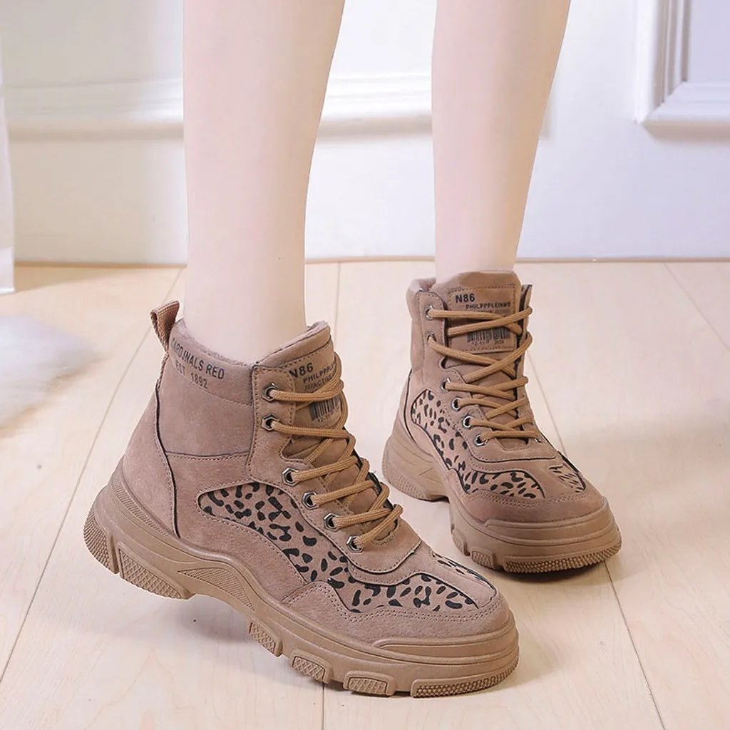 Женские ботинки на плоской подошве с круглым носком вельветовые зимние