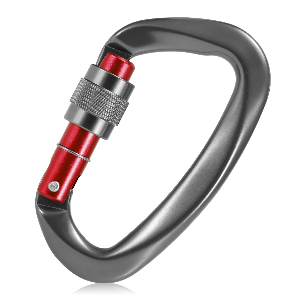 25KN Сверхмощный зажим Карабин с винтовыми запорными воротами карабин защелкой