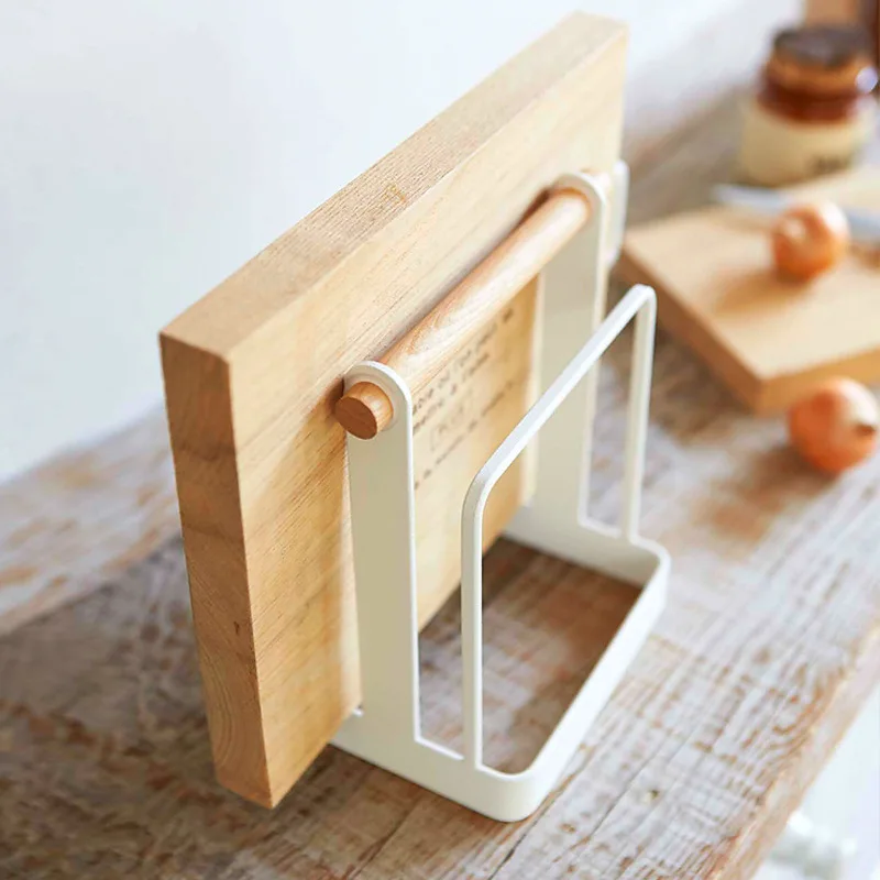 Cutting Board Holder Rack Kitchen Storage Rag Dish Rack Holder Shelf Punch-free Kitchen Organizer Home Multifunction