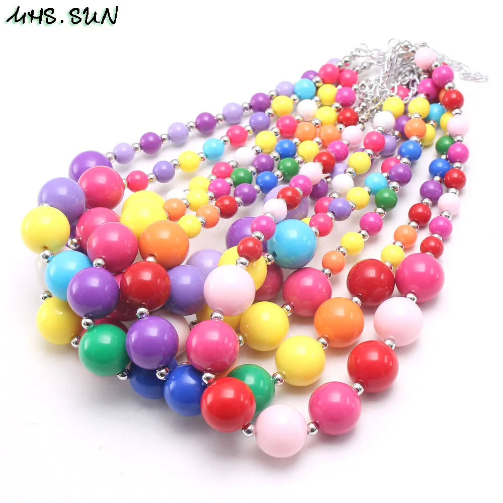 Модное детское ожерелье MHS.SUN с крупными цветными бусинами для девочек и