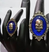 skulll adjustable cameo ring women men spooky ring victorian ring dark jewelry goth gothic