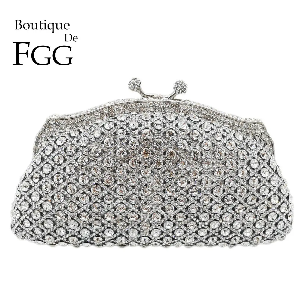 Женский Вечерний Клатч Boutique De FGG Серебристый клатч свадебные кошельки и сумочки с