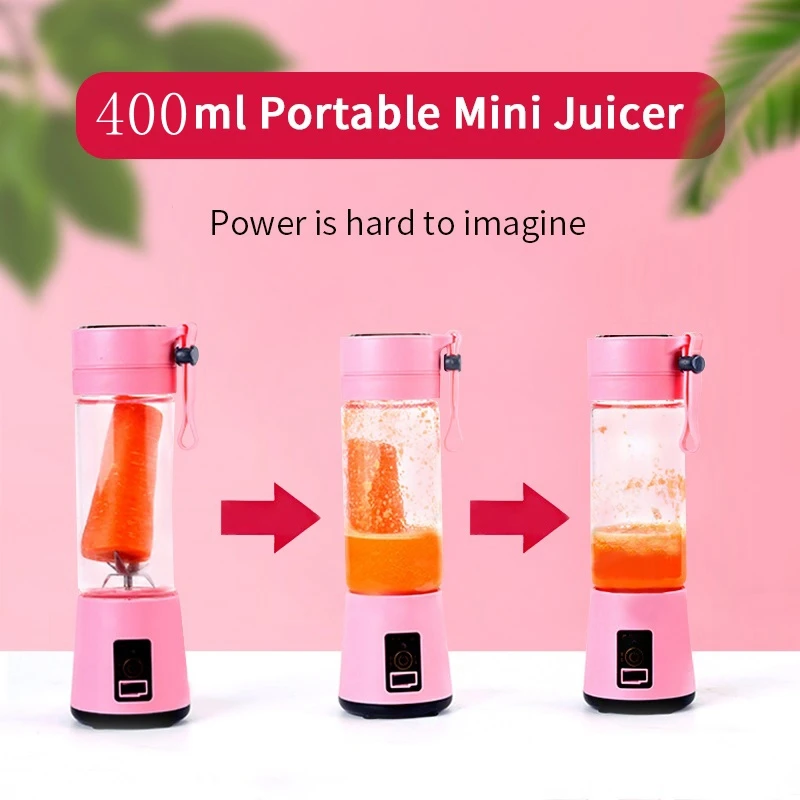 

6Bit Portable Blender Usb Mixer Electric Juicer Machine Smoothie Blender Mini Food Processor Personal Blender Cup Juice Blenders