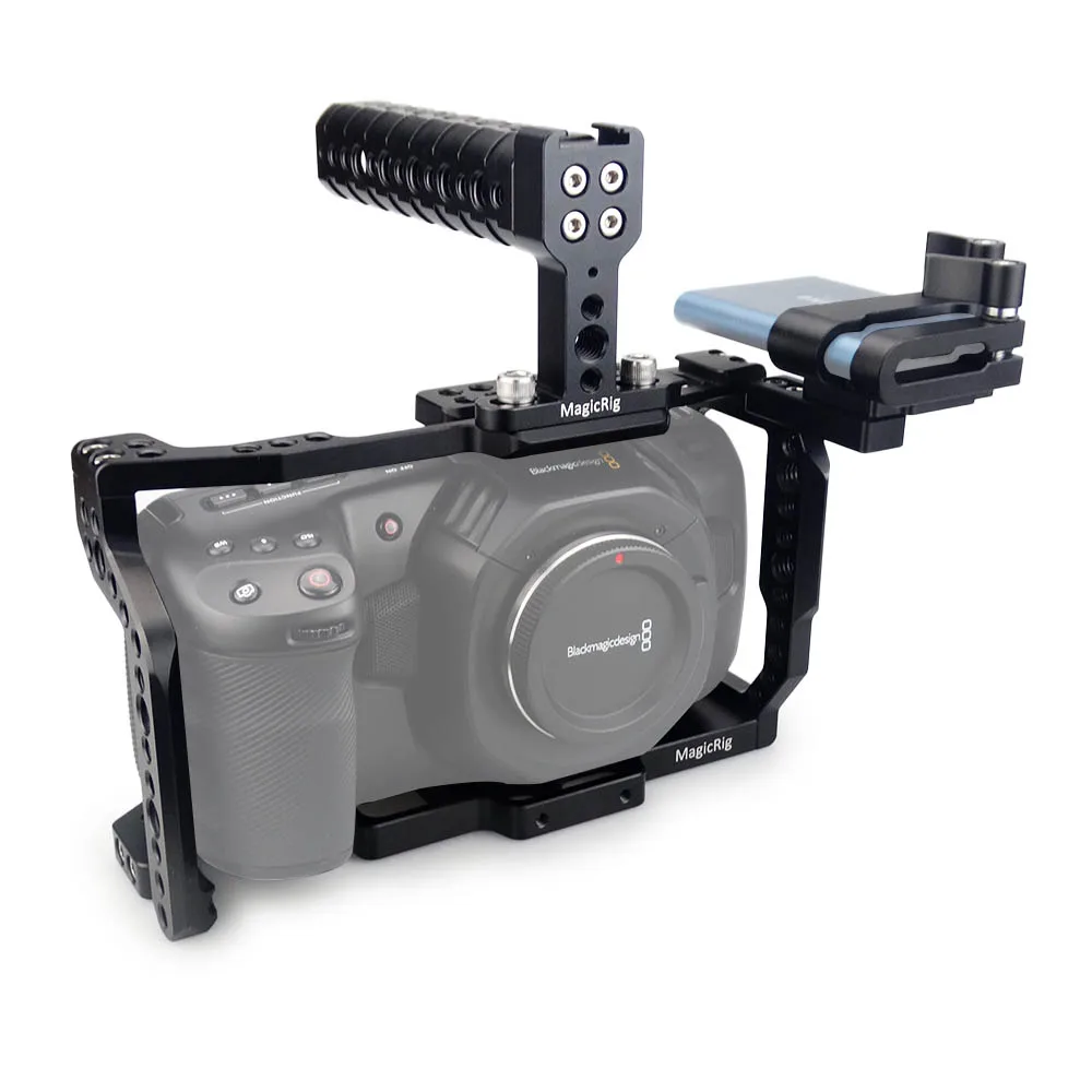 MAGICRIG BMPCC 4K /6K клетка для камеры с верхней ручкой + T5 SSD держатель Blackmagic Pocket Cinema Camera