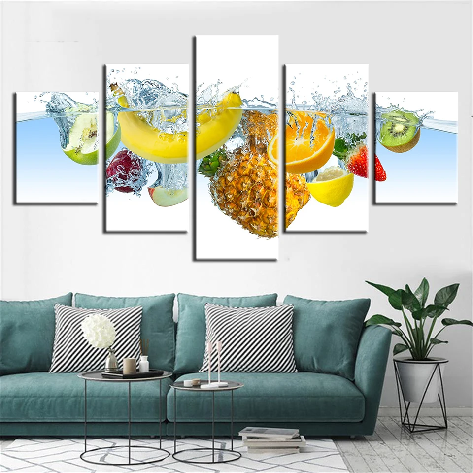 Wall Art Модульная картина Hd печатные картины плакат с изображением фруктов 5 шт.