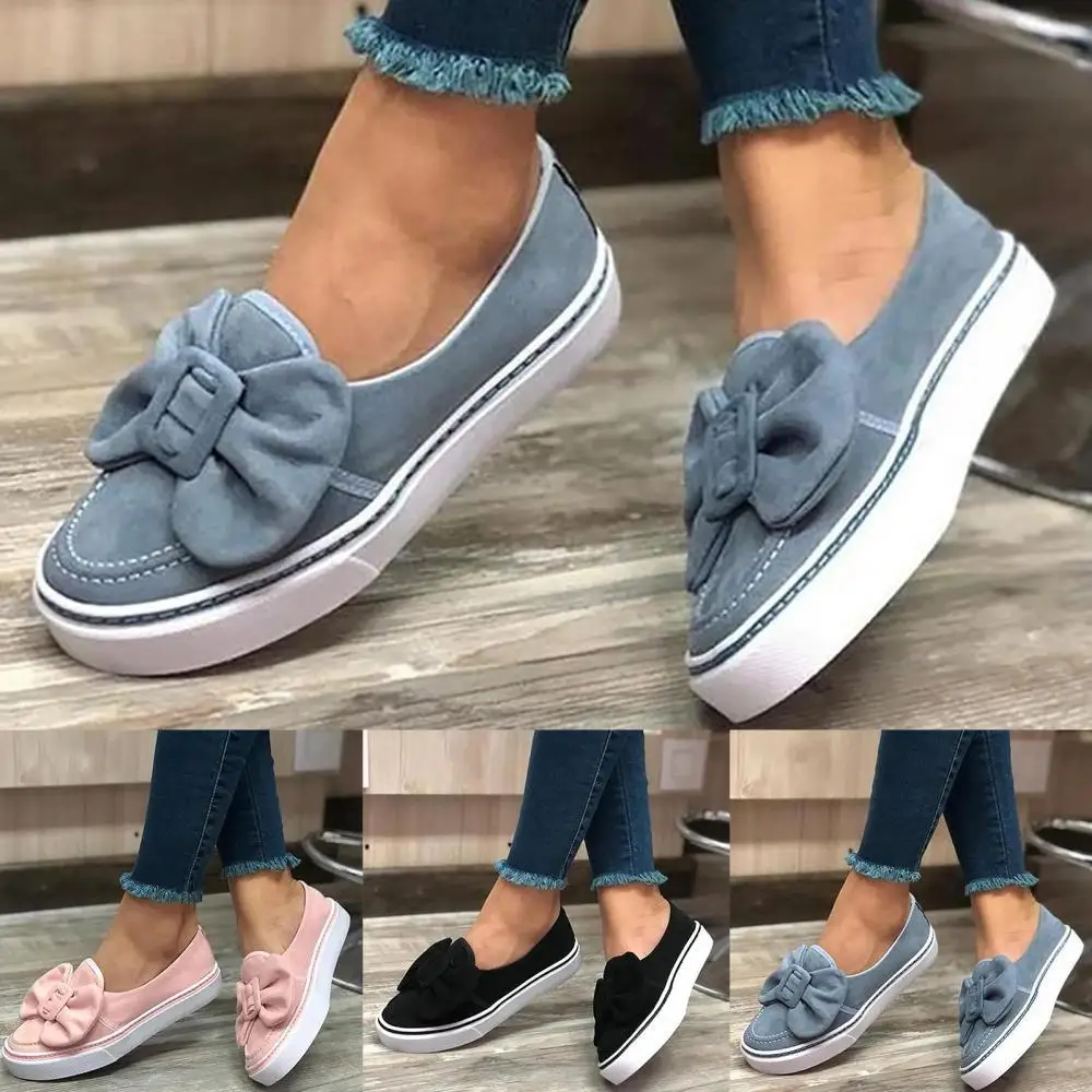 

Womens Loafers Shoes Round Toe Low Top Flats Shoes Breathable Women Slip on Shoes Plus Size Loafers Flats Female Footwear