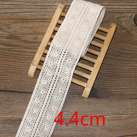 4.4cm 5yards 2-6 см, 5 ярдов, бежевое кружево высокого качества, хлопковое кружево, шитье, домашний интерьер, аксессуары для одежды, материал для рукоделия - Цвет: 4.4cm 5yards