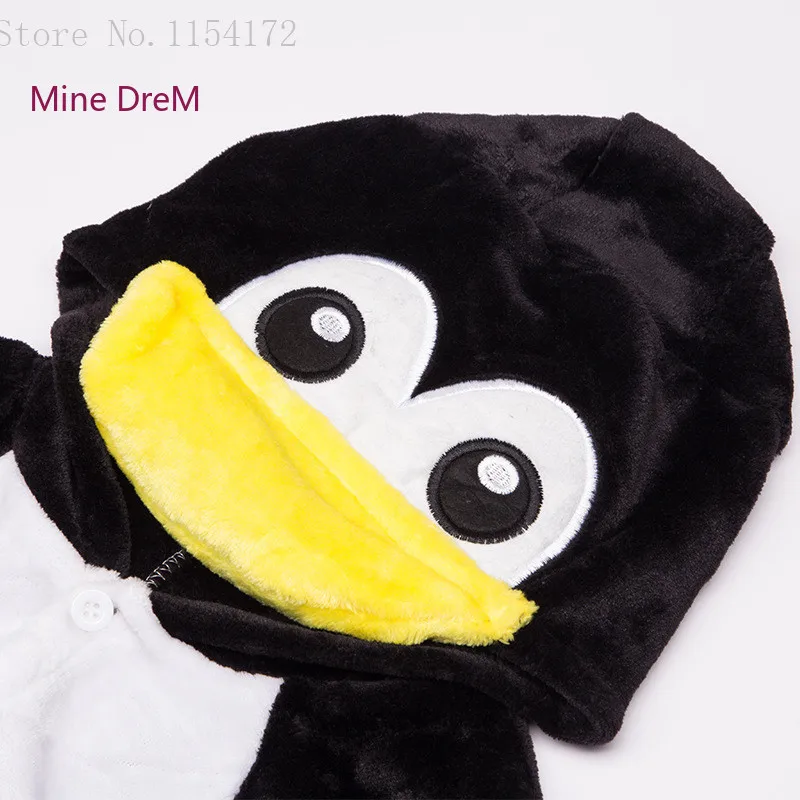 Милый комбинезон с пингвином детский фланелевый Костюм кигуруми для косплея |