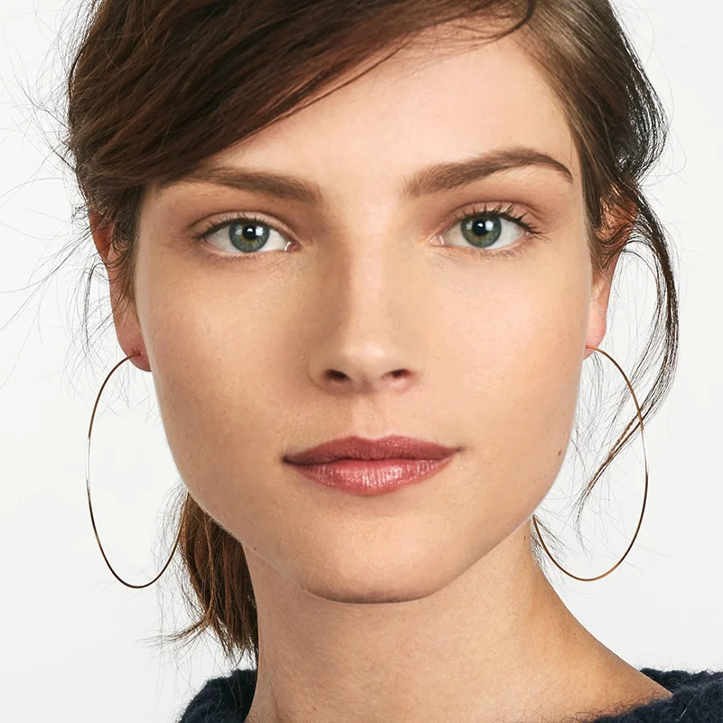 Огромные тонкие серьги кольца винтажные геометрические круглые современные из