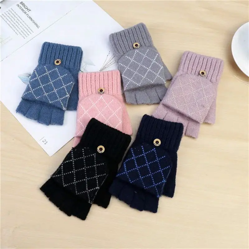 

Fashion Ladies Womens Fingerless Capped Half Gloves Winter Warm Shooting Mittens Combo