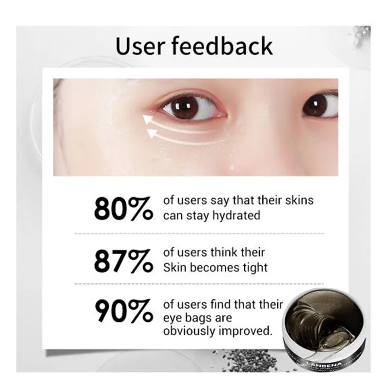 LANBENA гидрогелевые патчи с черным жемчугом под глазами для глаз лица против морщин