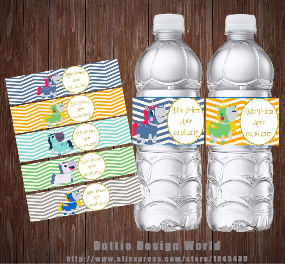 Индивидуальные этикетки для бутылок с водой в виде единорога 20 шт./лот этикетка