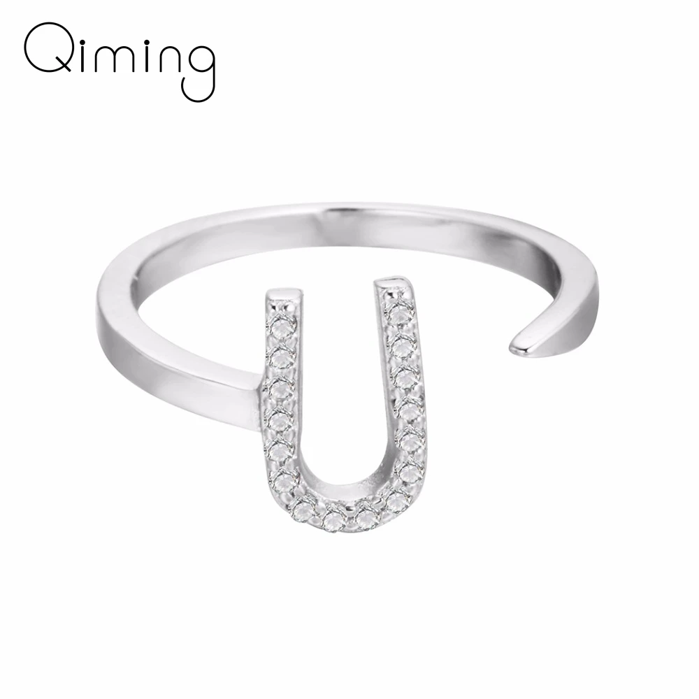 Женское кольцо с кристаллами из циркония открытым пальцем|Кольца| |