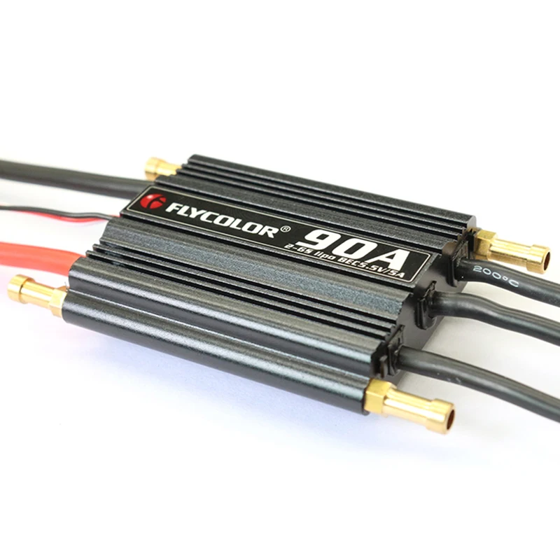 

Flycolor 90A Brushless ESC for RC Boat 2-6S with 5.5V/5A BEC