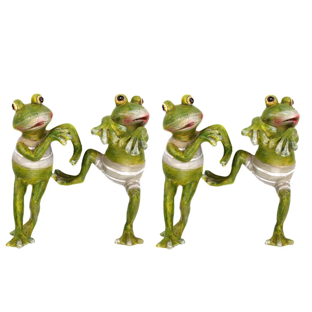 Набор лягушек для террариума Мультяшные садовые украшения из смолы сказочного