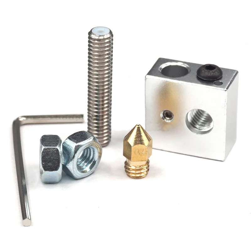 

Extruder Heater Block Hotend 1.75mm Drill Bits nozzle 1.5mm Threaded Rod 0.4mm 3D Printer Parts Kit DIY accessories Set