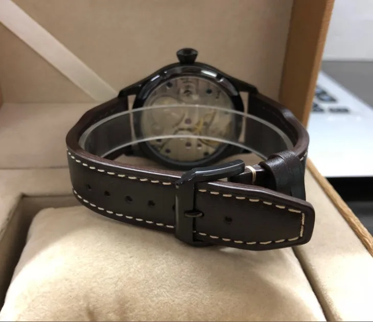 Сапфировое стекло или минеральное 44 мм черный циферблат Азиатский 6497 17