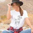 Женская футболка с фотографическим рисунком, Минималистичная футболка с одной линией, женский летний топ с графическим рисунком, женская футболка