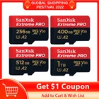 Карта памяти SanDisk Extreme Pro Micro SDXC, 256 ГБ, 400 ГБ, ТБ, карта Micro SD 512 ГБ, A2 карта памяти U3 V30, TF-карта для камеры
