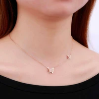 beautiful butterfly rose gold necklace clavicle choker chain women stainless steel