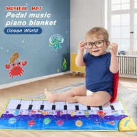 1pcs ocean world multifunction musical instrument piano mat infant fitness keyboard play carpet educational toys for kids
