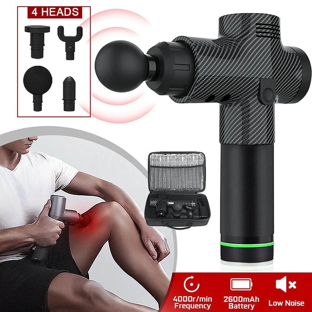 High Quality Percussion Massage Guns Tool 4 Heads 30 Speeds Vibration Muscle Body Therapy Massager EK-New